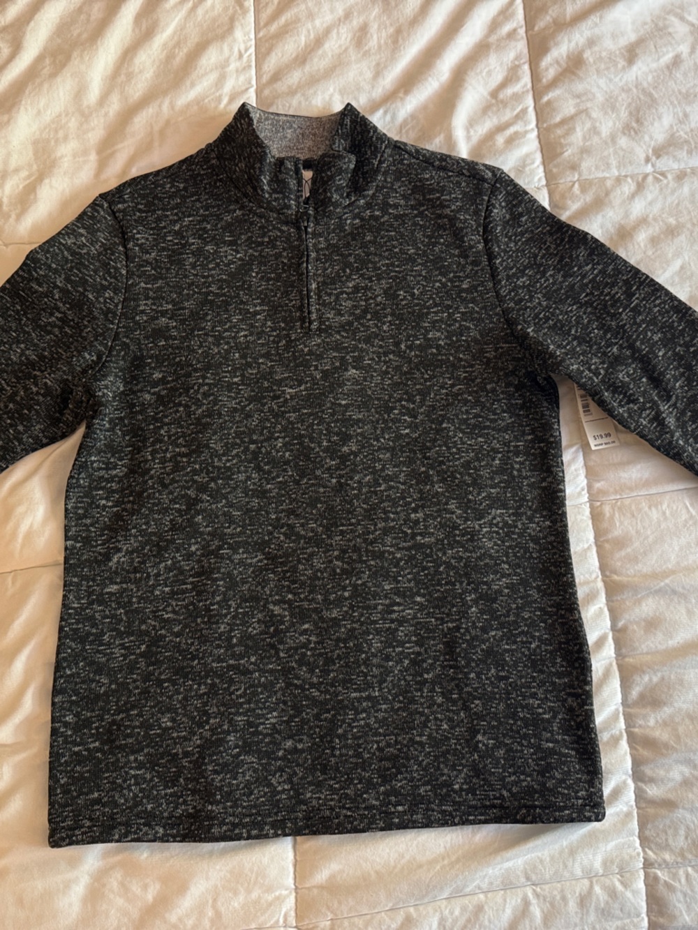 Women's Black Heather Quarter-Zip Sweater